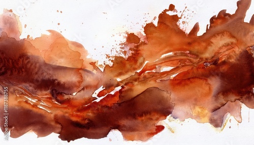Vintage Watercolor Artwork Showcasing an Abstract Brown Stain, Evoking a Sense of Mystery and Depth, Capturing the Richness and Versatility of Brown Tones in Watercolors.