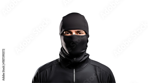 Masked Person, Mysterious Identity, Concealed Face, Dark Clothing, Security