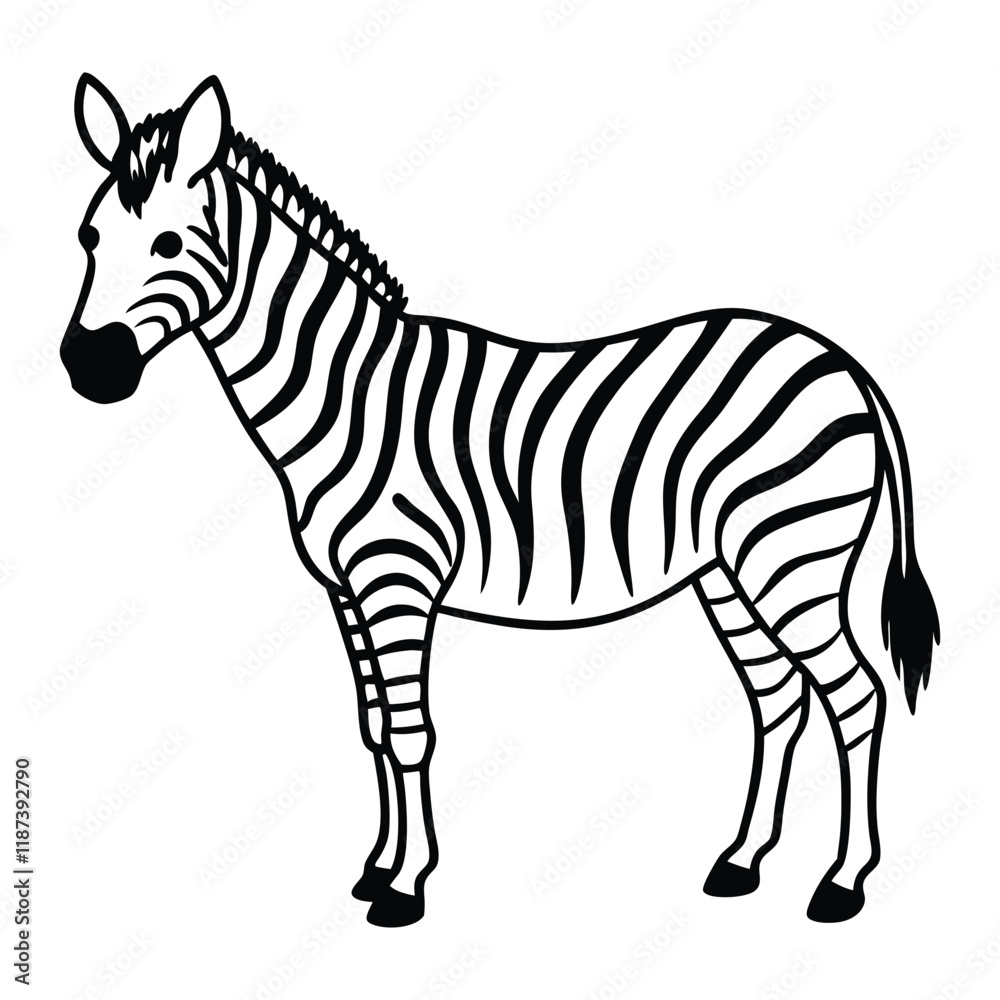 Fototapeta premium Elegant Zebra Line Art Design