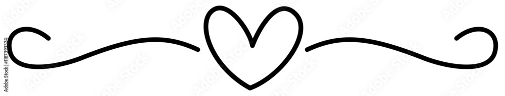 Heart Border | Cute Heart Decorative Element | Vector Valentine Design