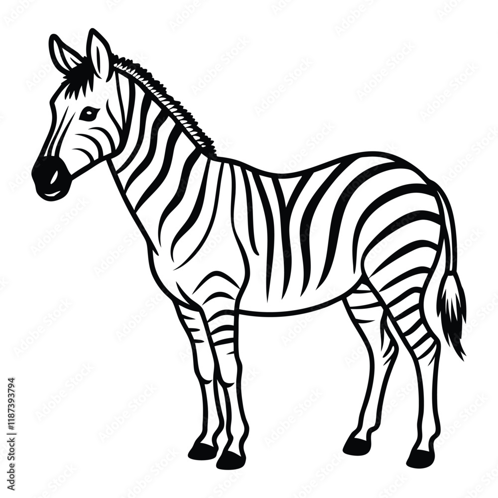 Fototapeta premium Elegant Zebra Line Art Design