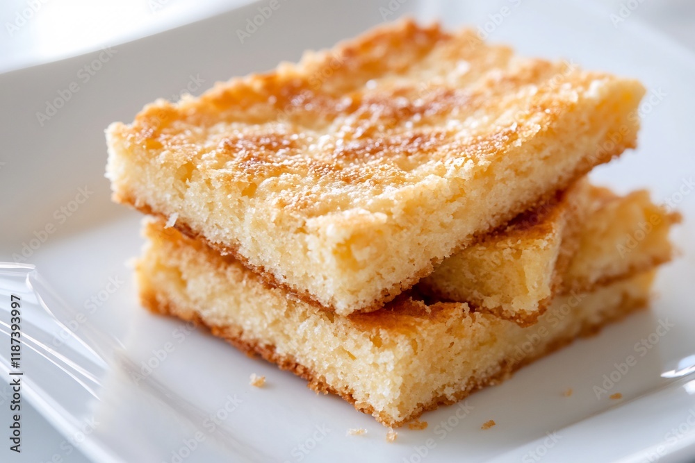 Sweet Shortbread Squares Stacked Plate Kitchen Dessert Sweet Shortbread Squares Stacked Plate Kitchen Dessert