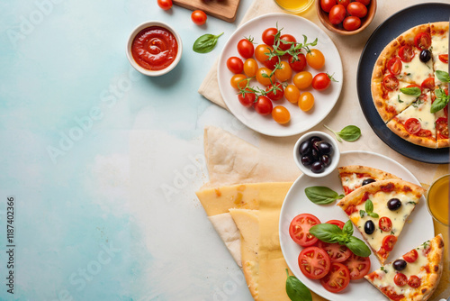 Delicious Pizza with Red Pepper and Fresh Tomato Sauce