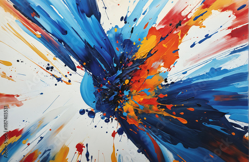 Vivid and Textured Abstract Painting for Modern Backgrounds