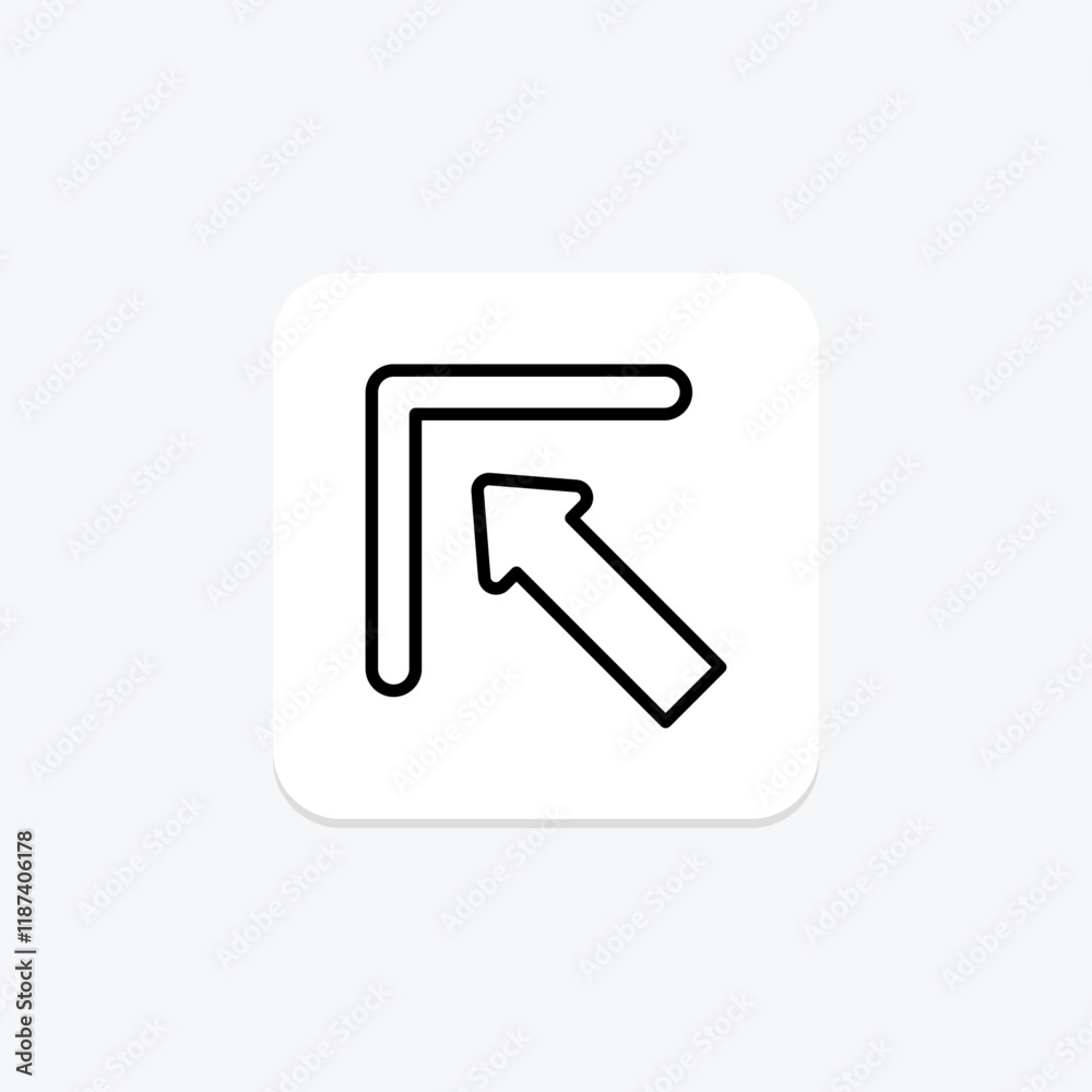 Upper Left Corner line icon , vector, pixel perfect, illustrator file Upper Left Corner line icon , vector, pixel perfect, illustrator file