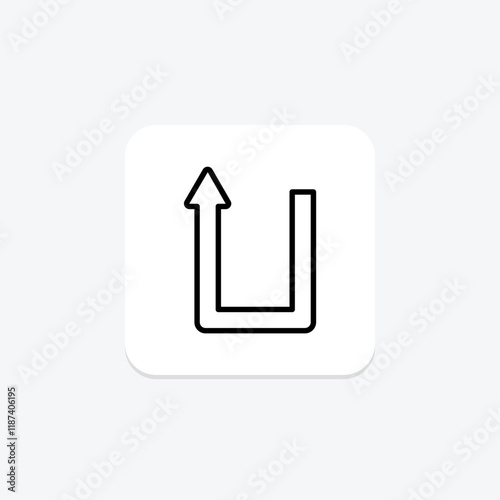 Turn Up line icon , vector, pixel perfect, illustrator file