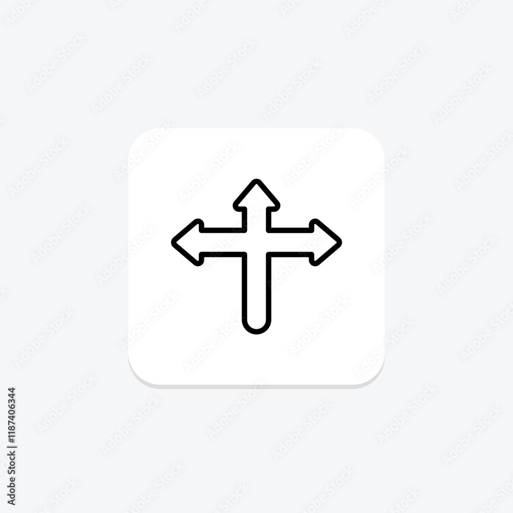 Three Ways Arrow line icon , vector, pixel perfect, illustrator file Three Ways Arrow line icon , vector, pixel perfect, illustrator file