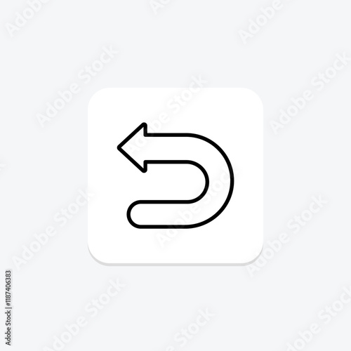 Back Left Arrow line icon , vector, pixel perfect, illustrator file photo