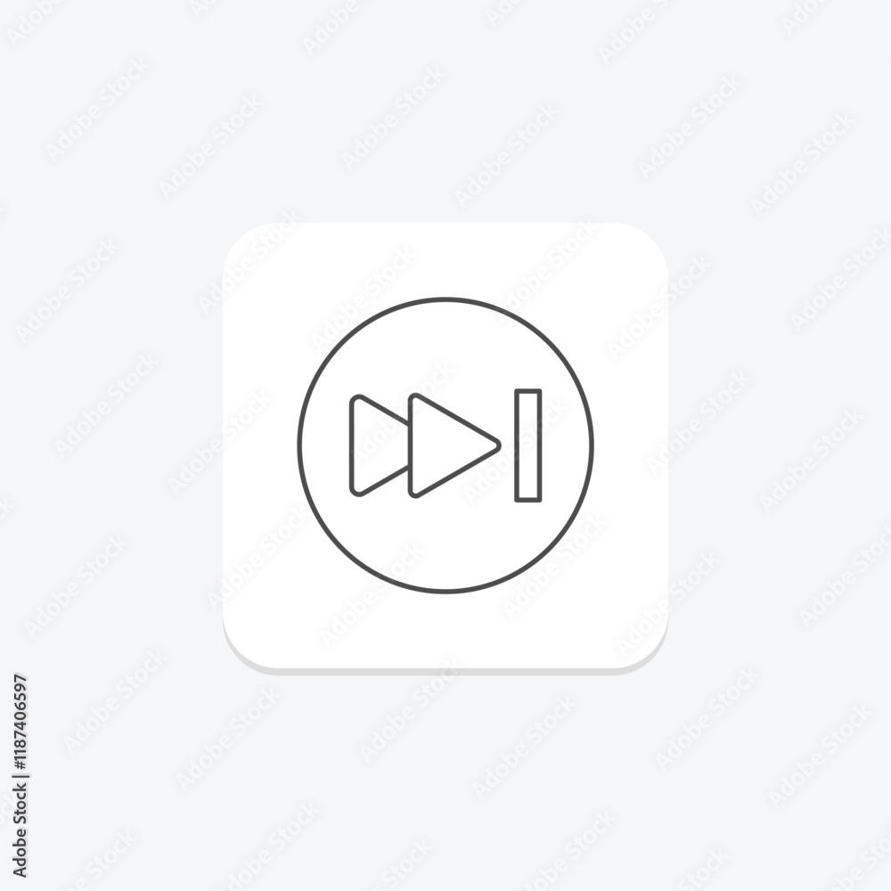 Fast Forward thinline icon , vector, pixel perfect, illustrator file Fast Forward thinline icon , vector, pixel perfect, illustrator file