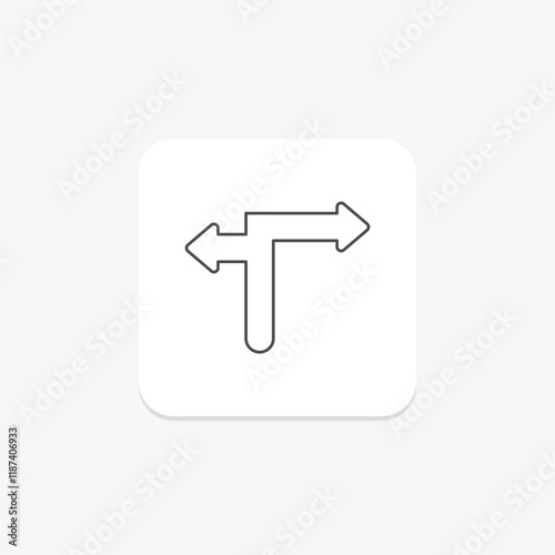 Turn Direction thinline icon , vector, pixel perfect, illustrator file