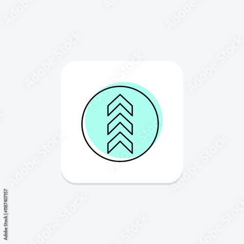 Up Arrow color shadow thinline icon , vector, pixel perfect, illustrator file