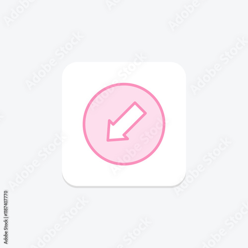 Down Left Arrow duotone line icon , vector, pixel perfect, illustrator file