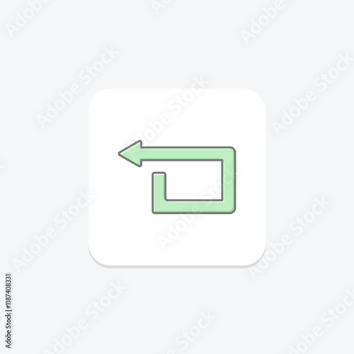 Repeat Arrow lineal color icon , vector, pixel perfect, illustrator file