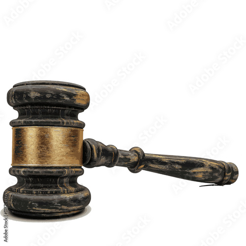judicial hammer on a white background