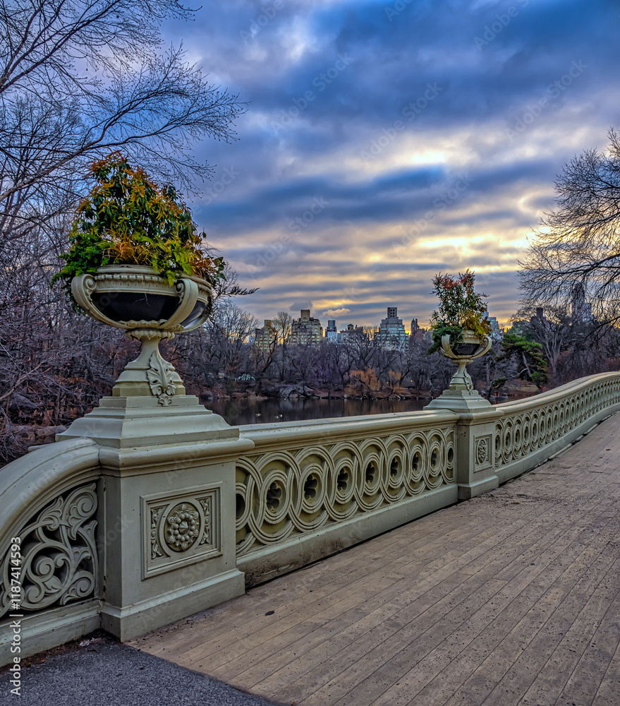 Bow bridge in winter