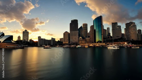 Wallpaper Mural Stunning sunset over Sydney Harbour showcasing skyline and iconic architecture, Harbour of Sydney Australia at sunset panoramic skyline Torontodigital.ca