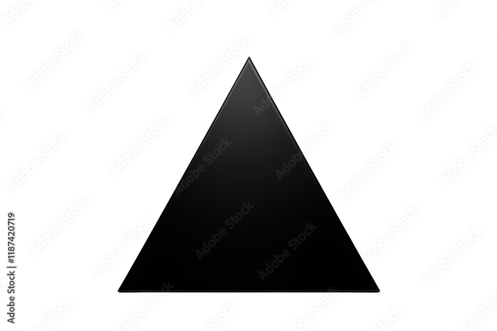Black triangular object on a white background creating a striking geometric contrast and simplicity Black triangular object on a white background creating a striking geometric contrast and simplicity