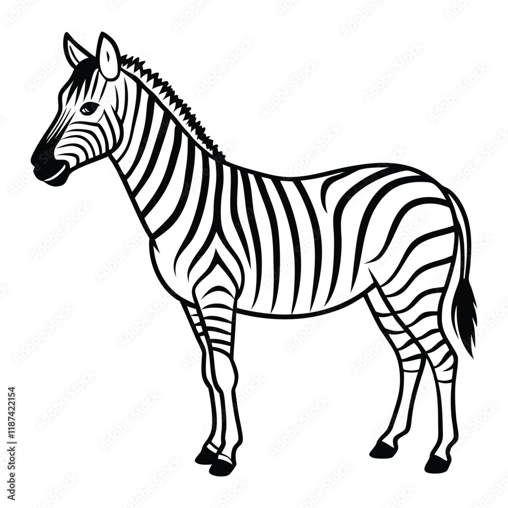 Fototapeta premium Elegant Zebra Line Art Design