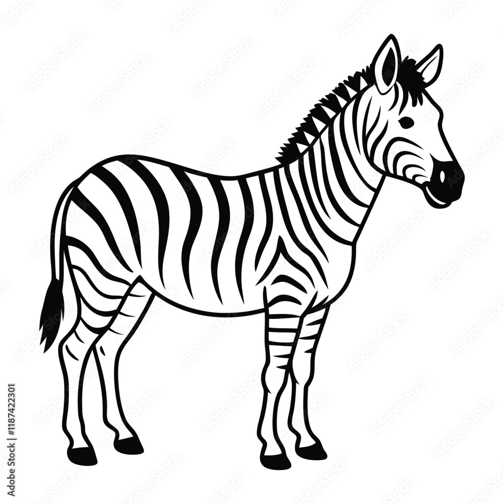 Fototapeta premium Elegant Zebra Line Art Design