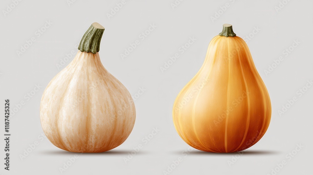 Obraz premium butternut squash isolated on transparent background