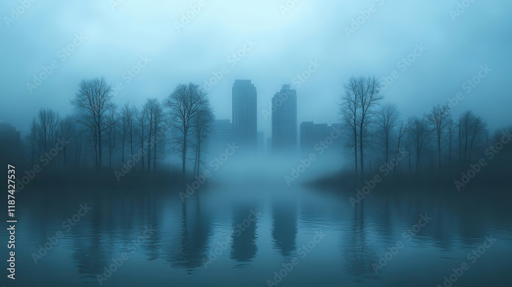 Fototapeta premium city in the mist 3