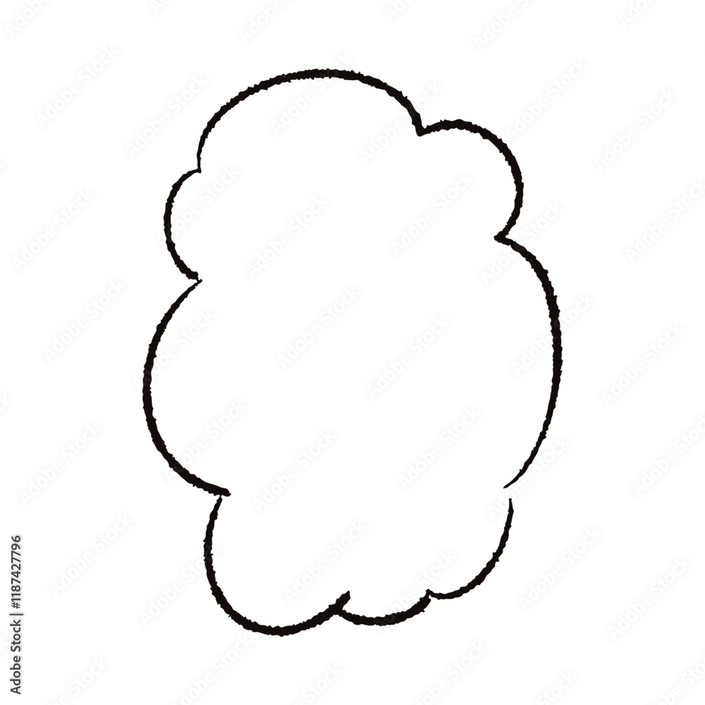 手描きのもこもこの吹き出し