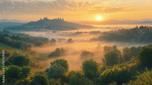 Wallpaper Mural civita di bagnoregio viterbo lazio landscape at dawn with fog Torontodigital.ca