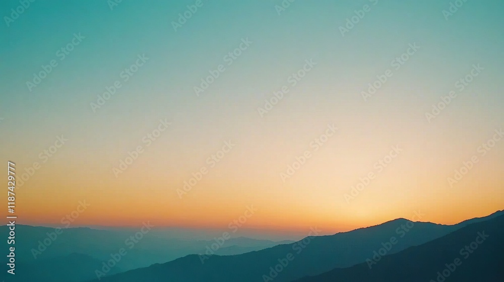The sun descends over the mountains with a bird atop a branch The sun descends over the mountains with a bird atop a branch