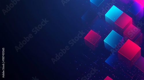 A digital glitch background wallpaper featuring a tech abstract model, created via AI