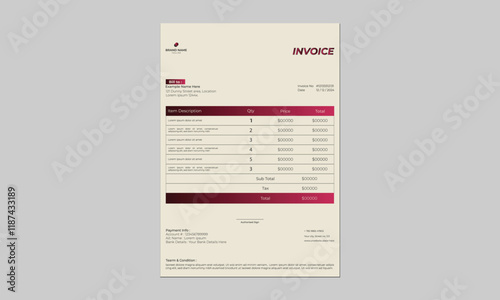 Sleek and Professional Invoice Template - Modern Design for Businesses