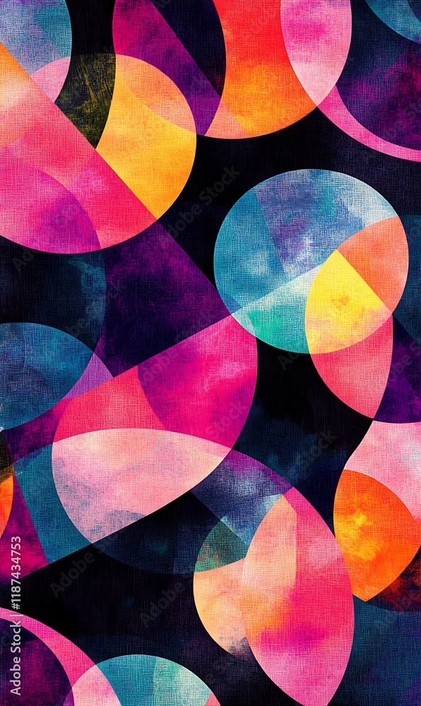 Abstract backdrop of pastel-colored overlapping circles, highlighted by sharp diagonal lines in neon hues. Abstract backdrop of pastel-colored overlapping circles, highlighted by sharp diagonal lines in neon hues.