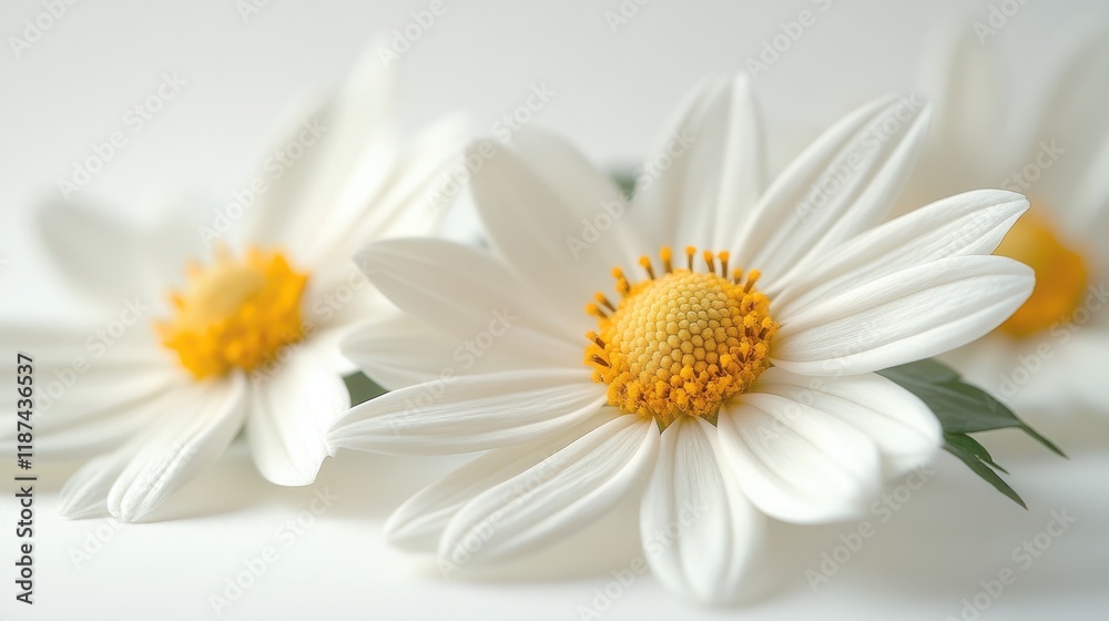 Obraz premium close up photo of a chamomile isolated on a white backgroun