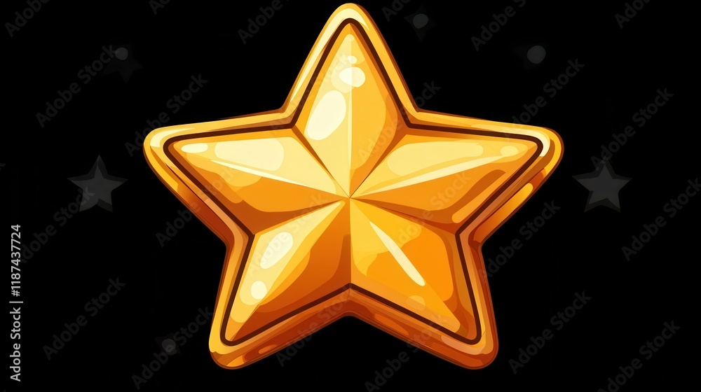 gold star isolated on transparent background catoon style gold star isolated on transparent background catoon style