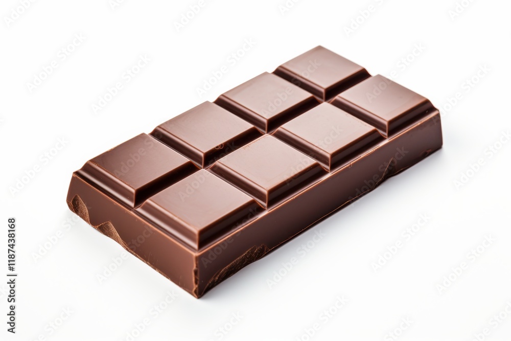 Fototapeta premium Smooth chocolate bar ready to be enjoyed with rich flavor and irresistible texture for sweet cravings