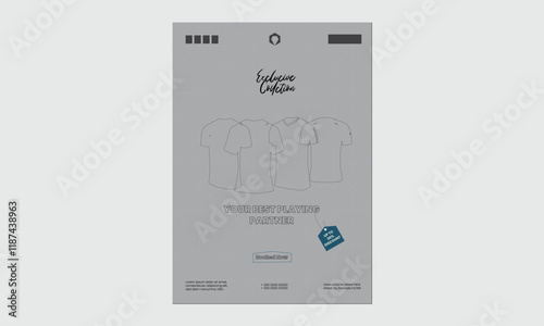 Stylish Fashion Flyer with Clean Layout and QR Code & Customizable Fashion Promo Flyer with Social Media Integration with Exclusive Sportswear Marketing T-Shirt Collection Promotional  Flyer Templates