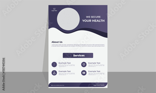 Professional Medical Flyer – Highlight Your Health Services & Modern Healthcare Flyer Design – Secure Your Health.