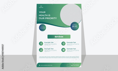 Modern Medical Flyer Template – Professional Healthcare Promotion, Clean and Stylish Medical Services Flyer – Editable Template .