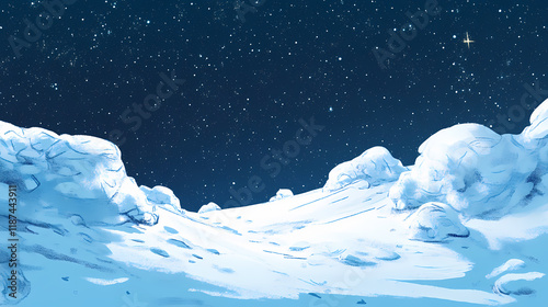 Layout of snowdrift layers, texture of snowdrifts. Stardrift. Illustration photo