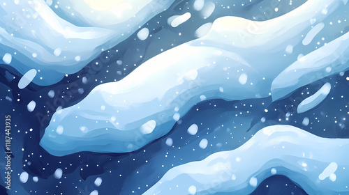 Layout of snowdrift layers, texture of snowdrifts. Stardrift. Illustration photo