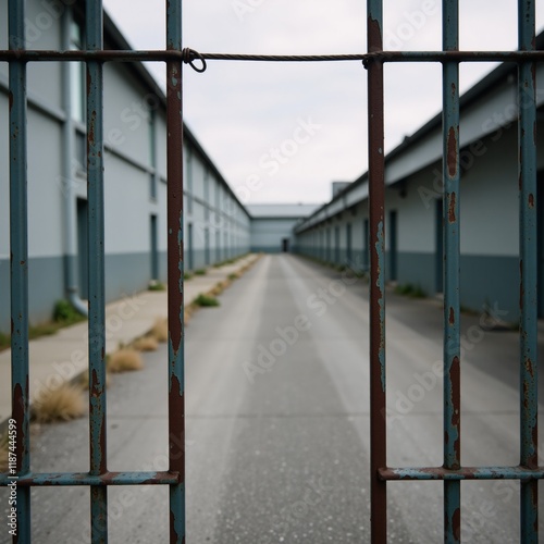 A metal fence represents systemic racial injustice within the criminal justice system photo