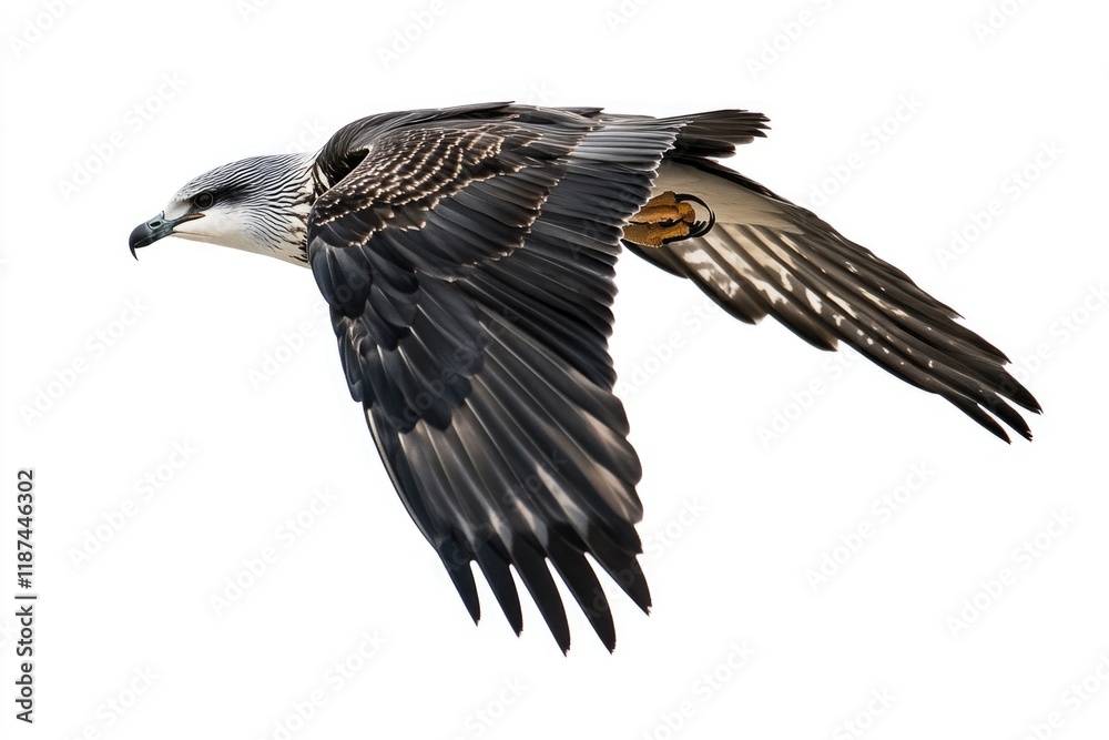 Obraz premium A bird soaring through the air with its wings open