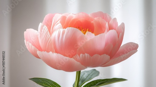 Fototapeta Naklejka Na Ścianę i Meble -  peony flower close up stock image isolated on a white background peony