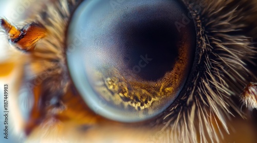 A detailed look at the structure and features of a bee's eye photo