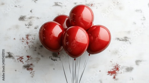 red balloon isolated on transparent background catoon style