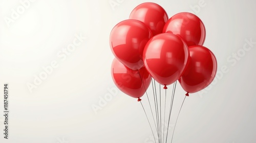 red balloon isolated on transparent background catoon style