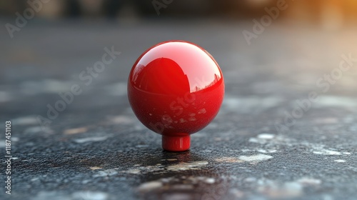 red pin isolated on transparent background catoon style