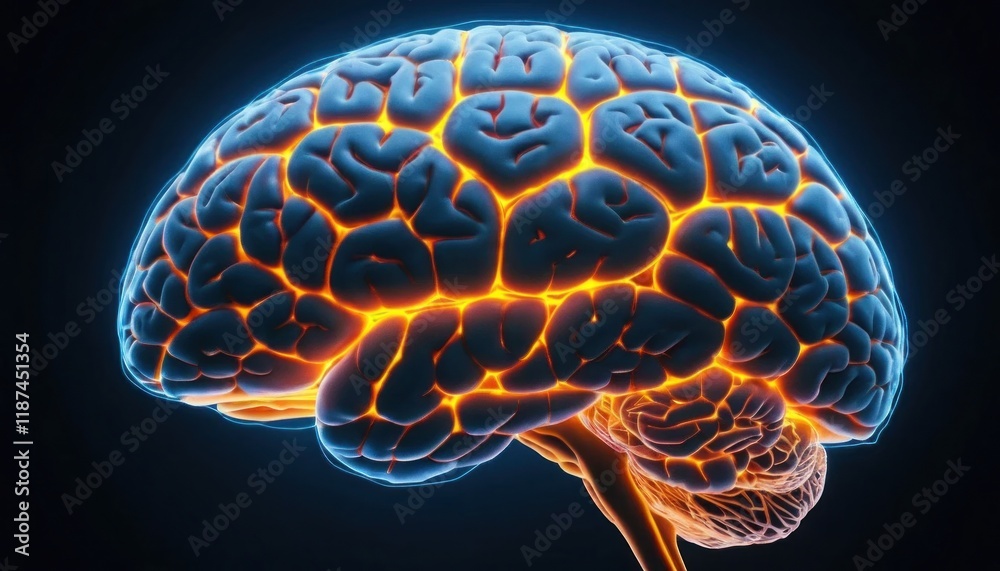 Glowing Brain Network AI Neuroscience Mind Power Glowing Brain Network AI Neuroscience Mind Power