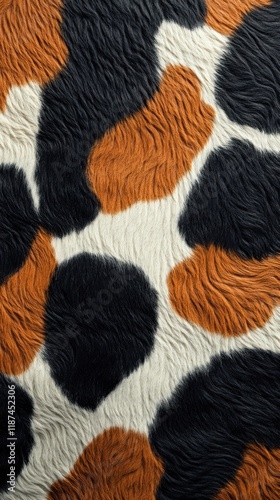 Cow Skin Texture. Close-Up of Cow Skin. Cowhide Texture. Pattern of Cow Skin. Detailed Cow Skin Texture. Black and White Cowhide. Natural Cow Skin Surface.	