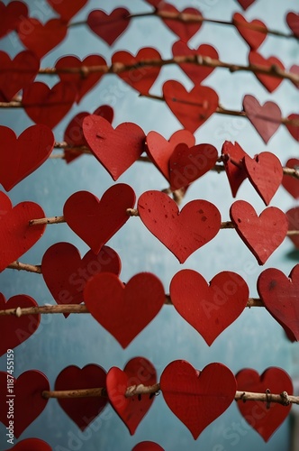 Wallpaper Mural red hearts background Torontodigital.ca