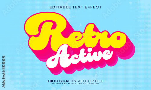 Retro vintage text effect, editable text effect and 80s 3d font style bold shadow oldschool poster design